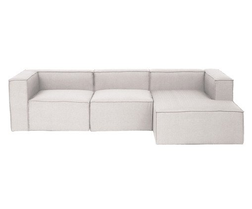 Sof&aacute; 3 M&oacute;dulos Chaise Direito Mensa Fendi - image 0