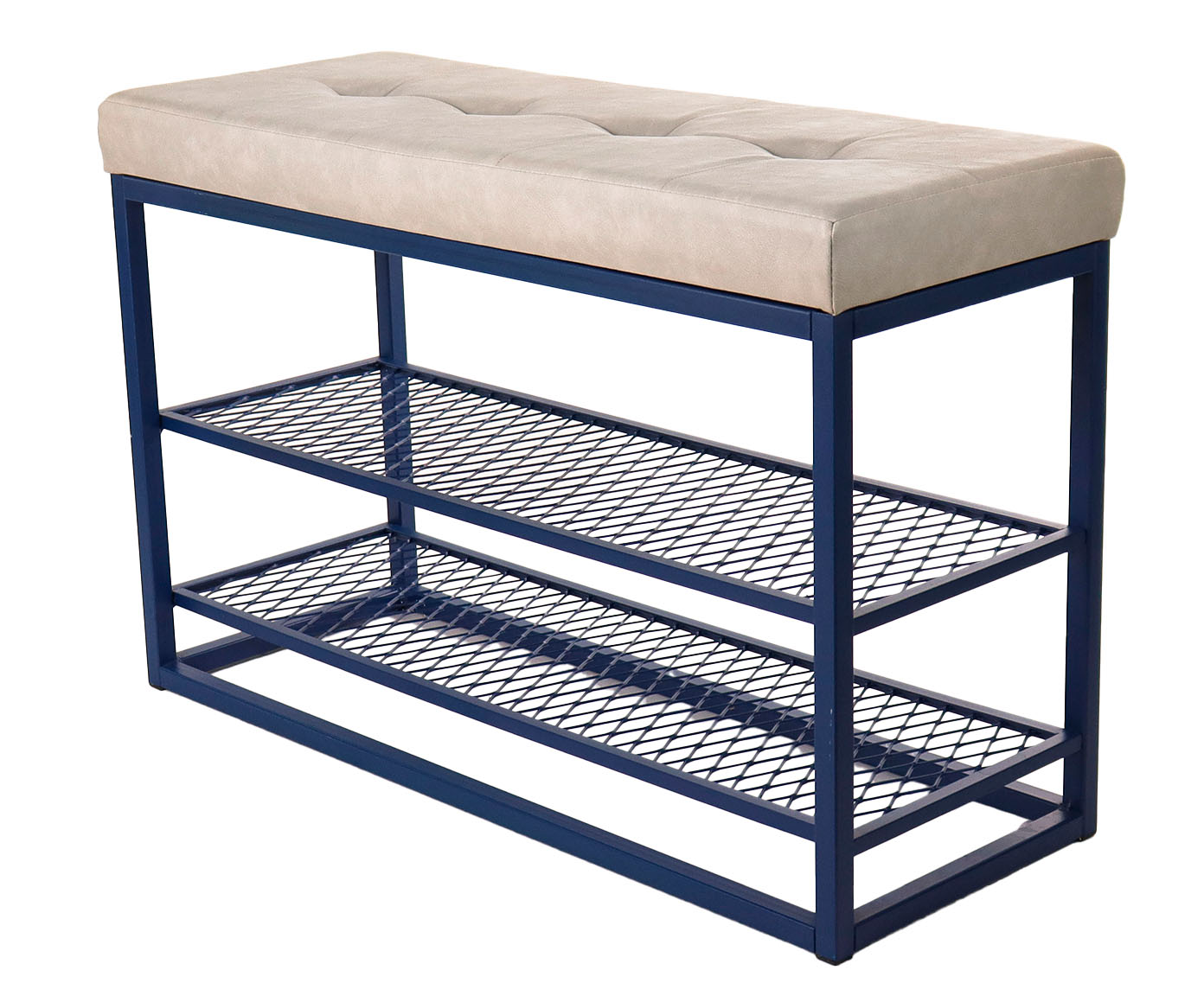 Sapateira Banco Sion Duo Estofado II - Cinza e Azul - image 1