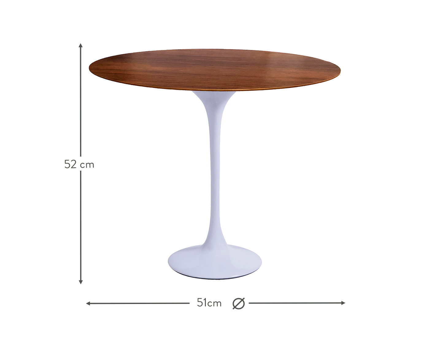 Mesa Saarinen Lateral Imbuia Base Branca - image 1