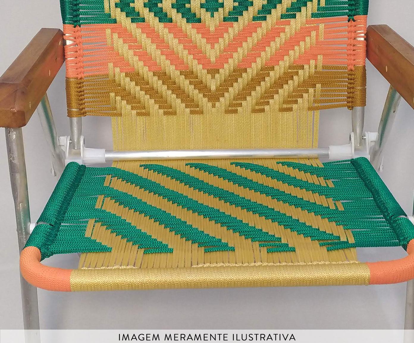 Cadeira de Praia com Bra&ccedil;o Custom Verde Esmeralda - image 1