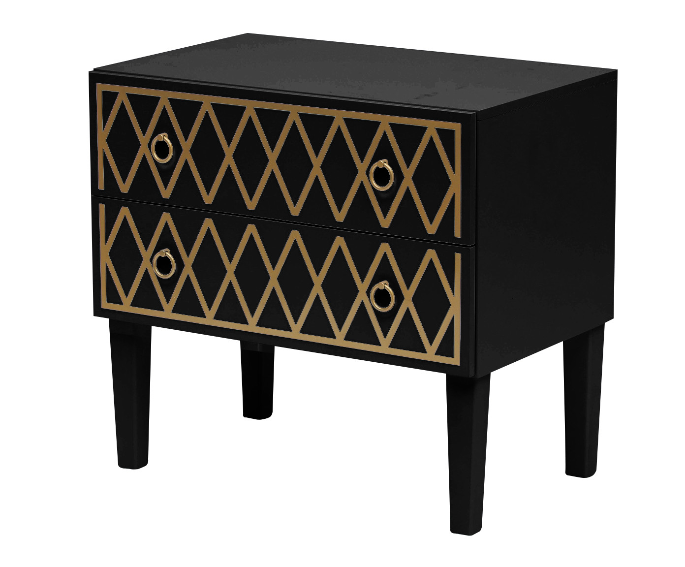 Mesa de Cabeceira Losangos - Preto - image 1