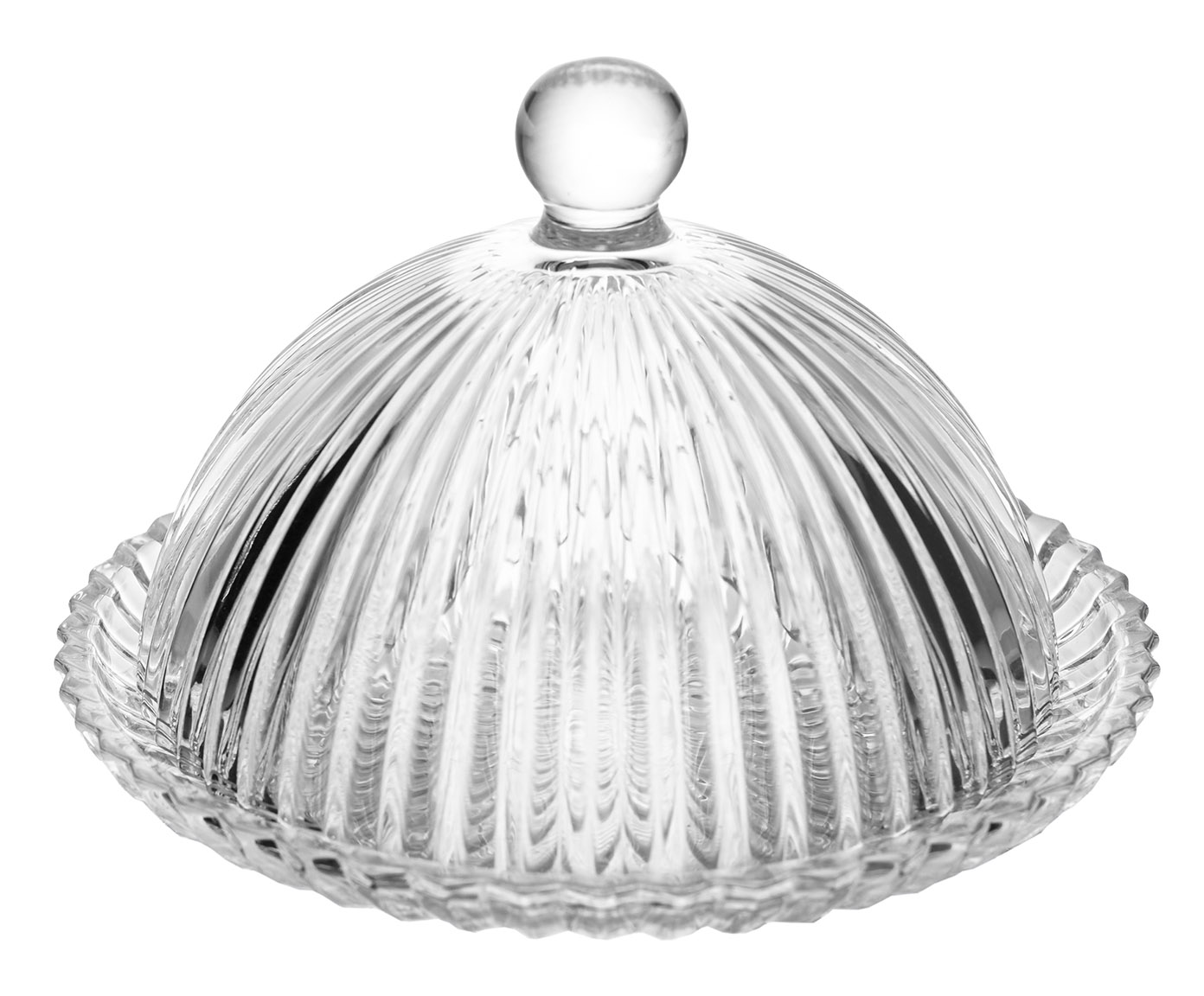 Prato para Doce com Tampa em Cristal Listras Renaissance - image 1