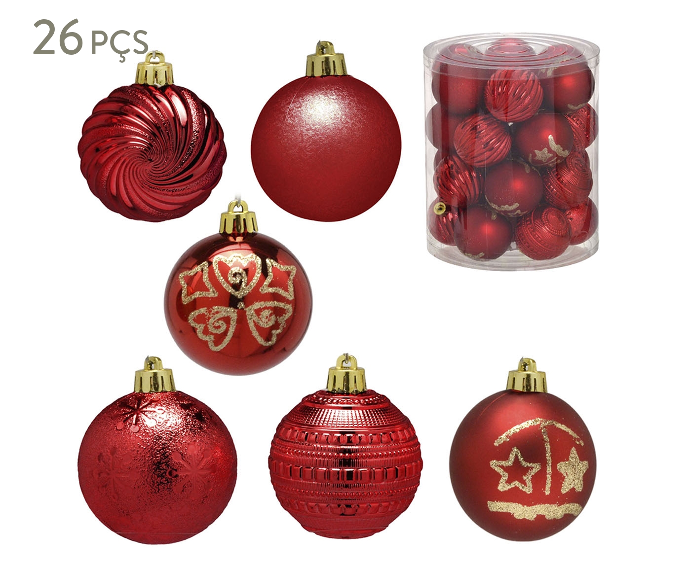 Jogo de Bolas Decoradas Natalinas para &Aacute;rvore - image 0