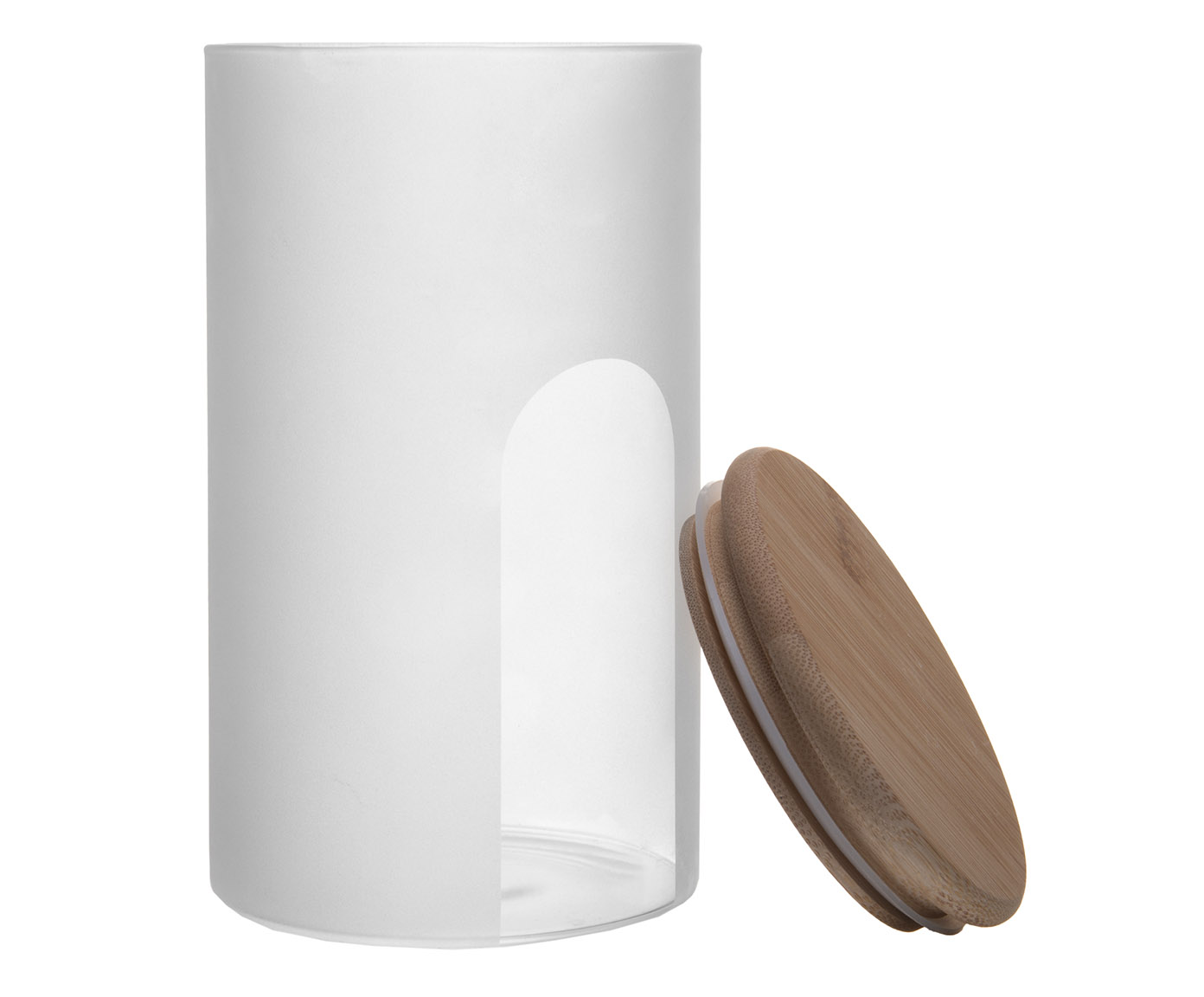 Pote com Tampa Bambu Frosted - 1,15L - image 0