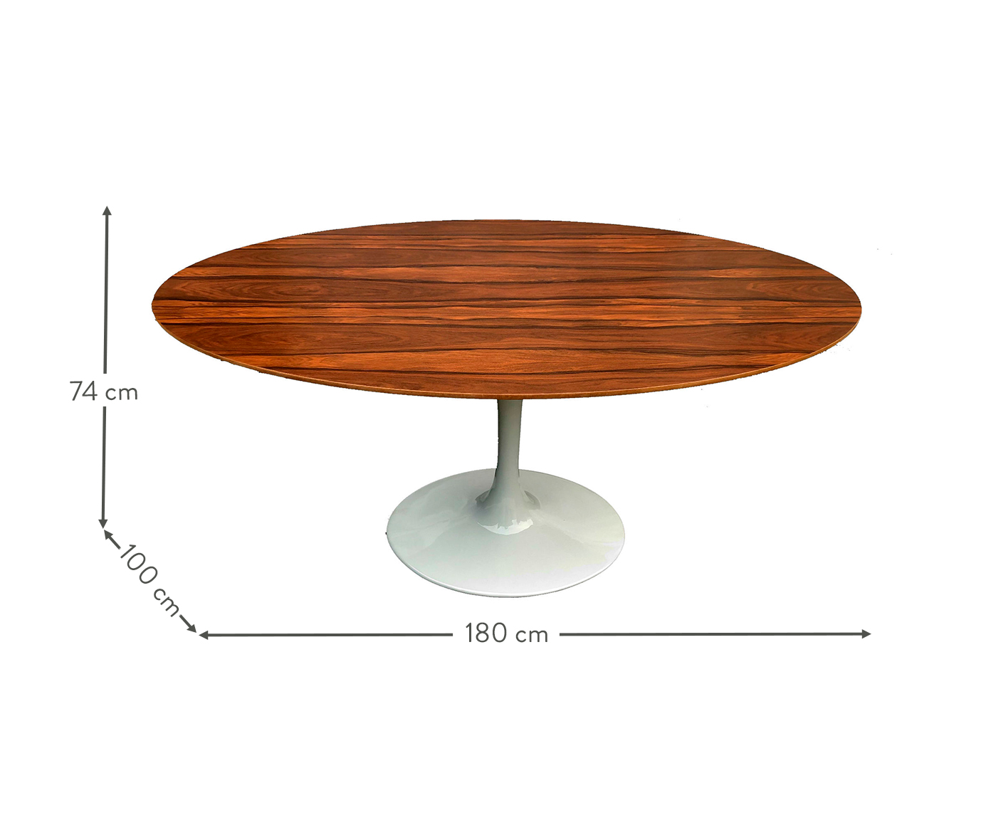 Mesa Saarinen Oval Pau Ferro Base Branca image number 3