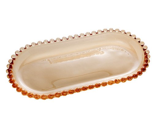 Travessa Oval para Servir em Cristal Pearl - &Acirc;mbar - image 0