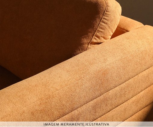 Poltrona com Puff Gom em Boucle aveludado - Amarelo Ocre image number 5