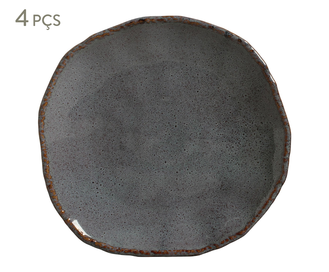 Jogo de Pratos Raso Org&acirc;nico Eco Stone Basalto Azul - image 0