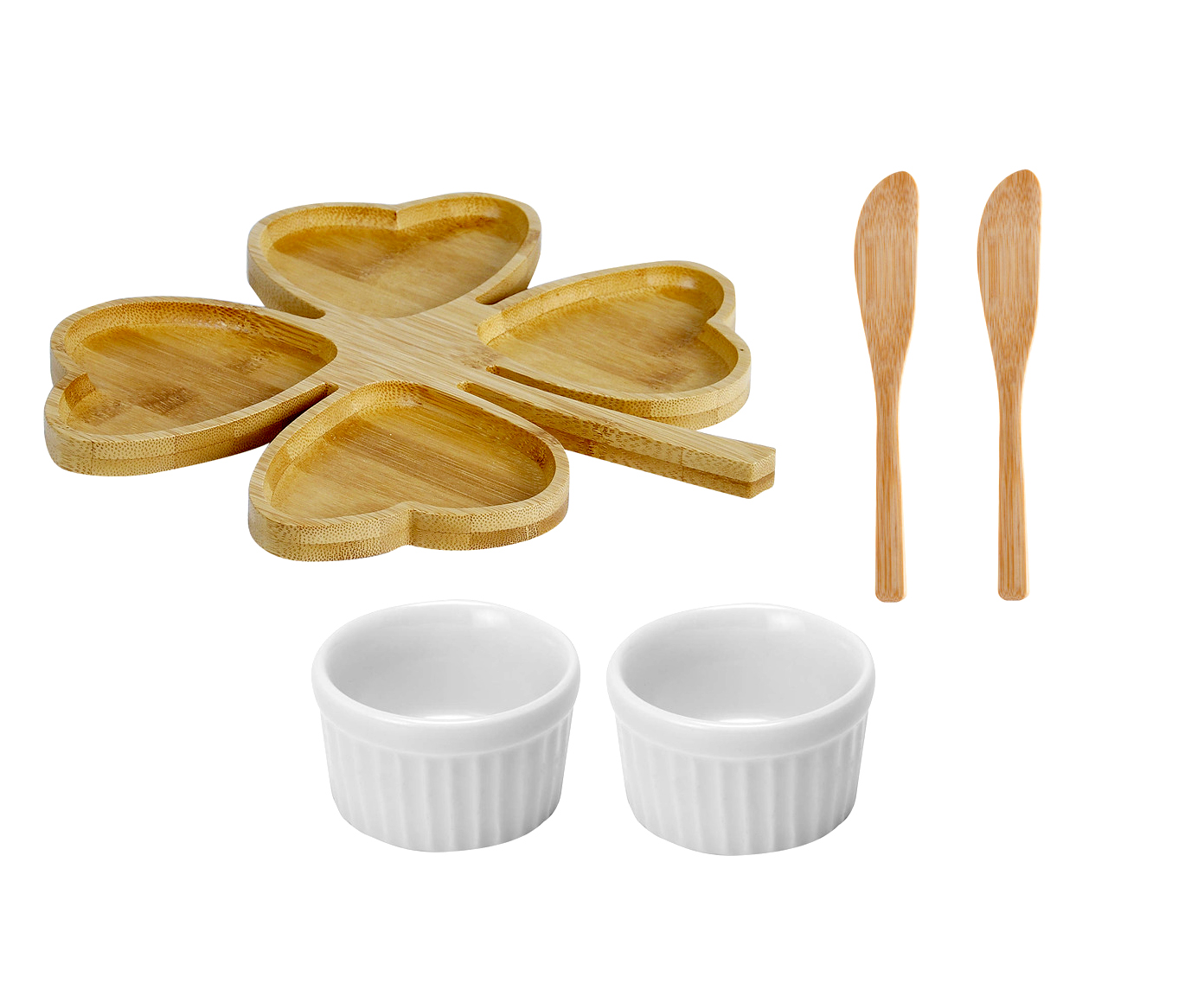 Jogo para Petiscos em Porcelana E Bambu Cordan - image 0