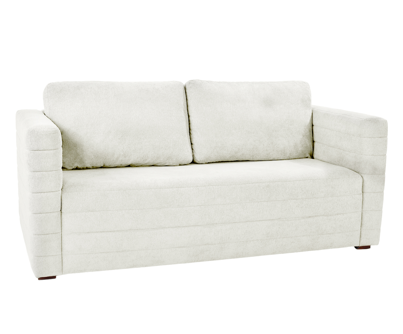 Sof&aacute; Gom em Boucle aveludado - Branco - image 1