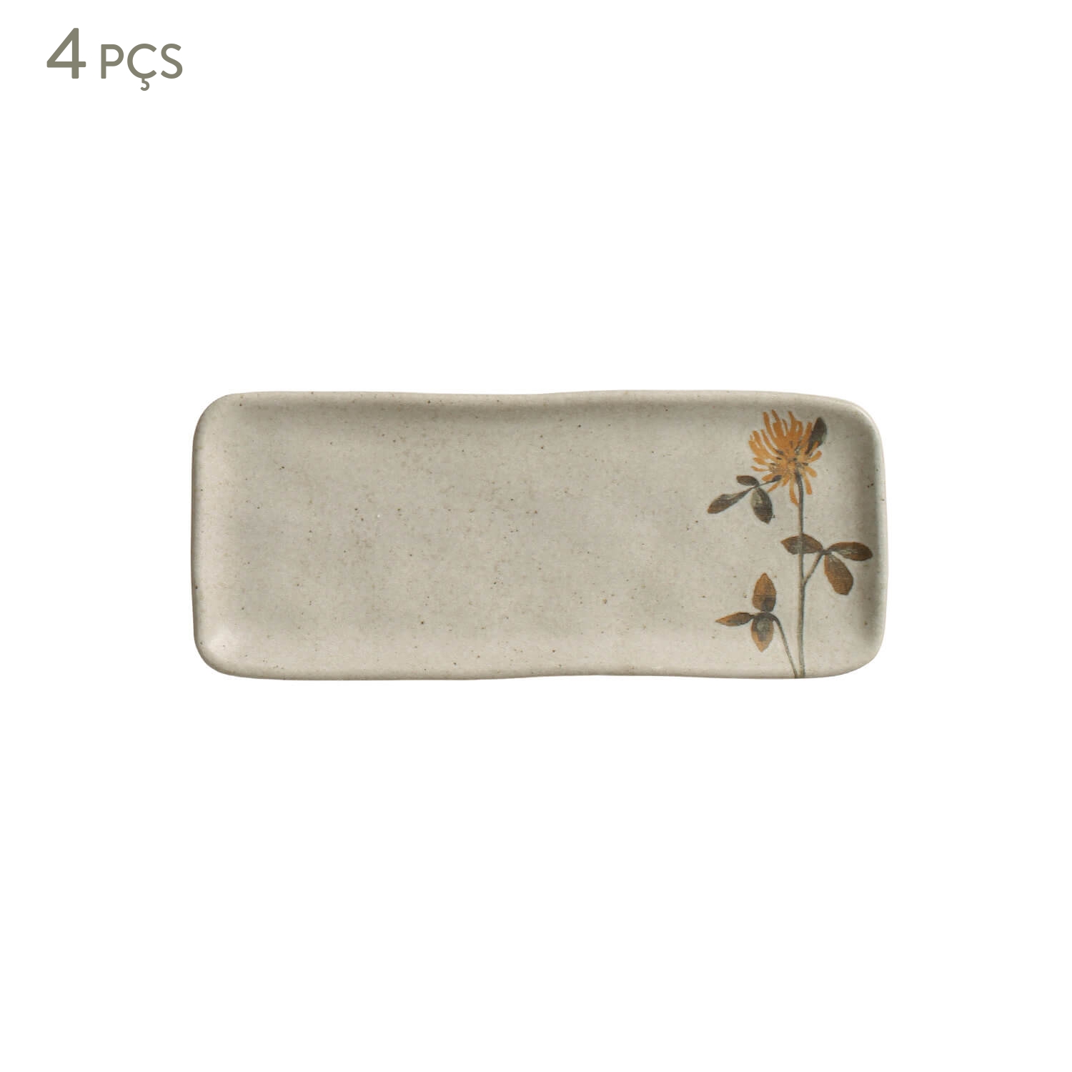 Jogo de Travessas Retangular Pequena Campestre Floral - image 0