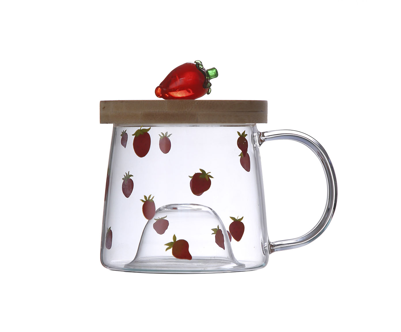 Caneca Resistente Ao Calor com Pires em Bambu Morango - image 0