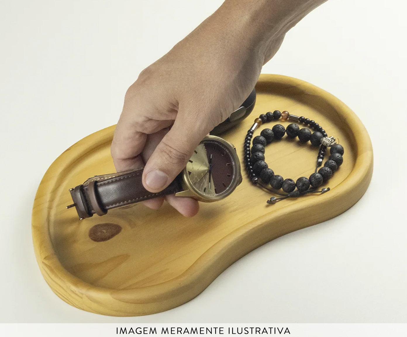 Organizador em Madeira Curved Marrom - image 1