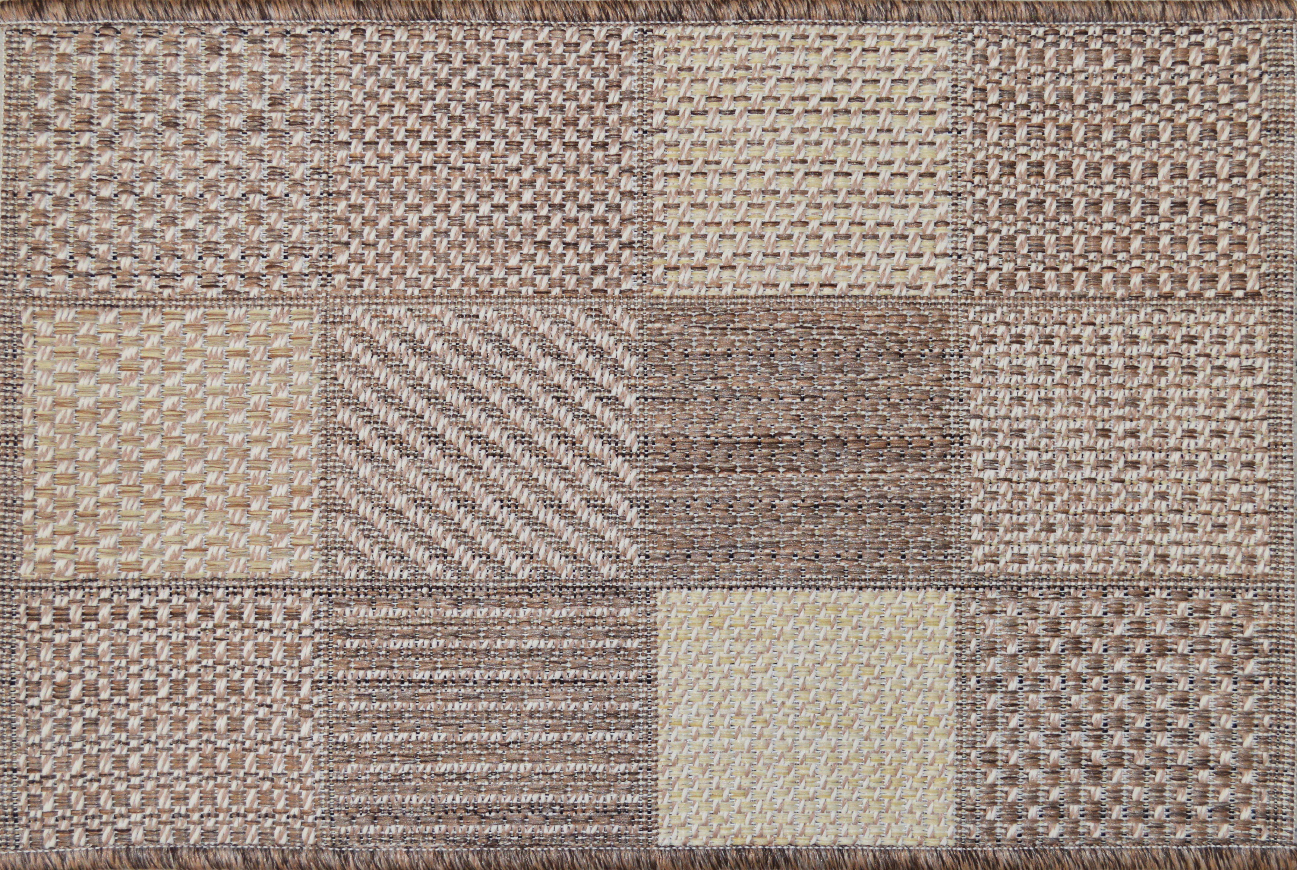 Capacho Look Jacquard Mosaico - Marrom e Bege - image 0