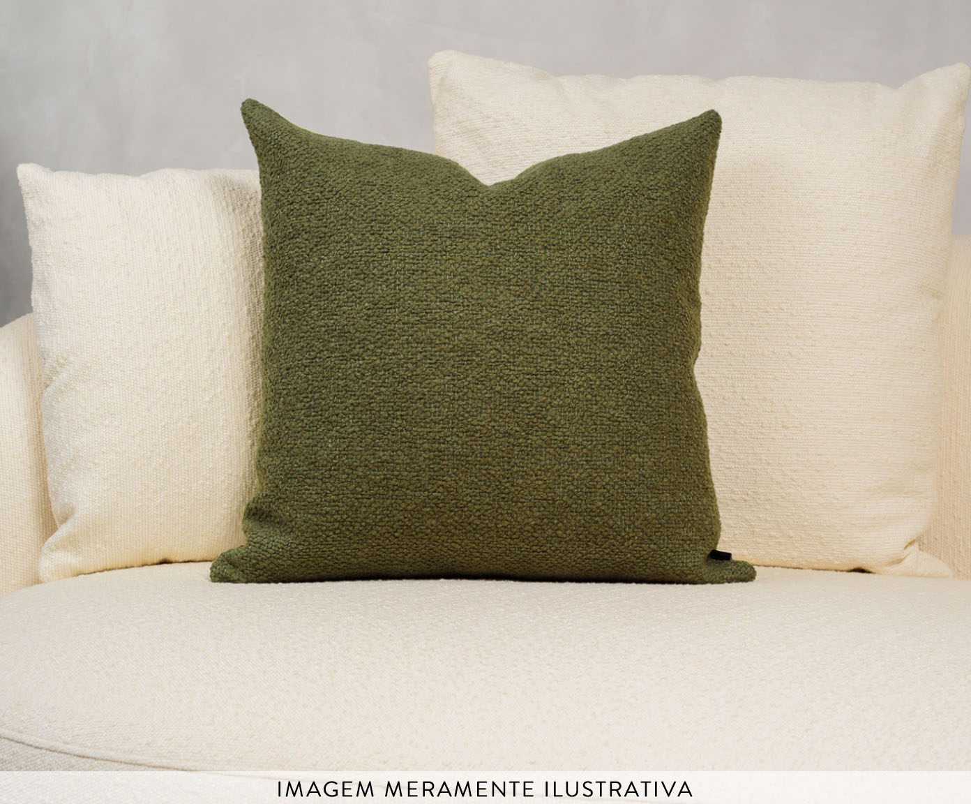 Almofada Boucle Quadrada - Verde Musgo image number 2