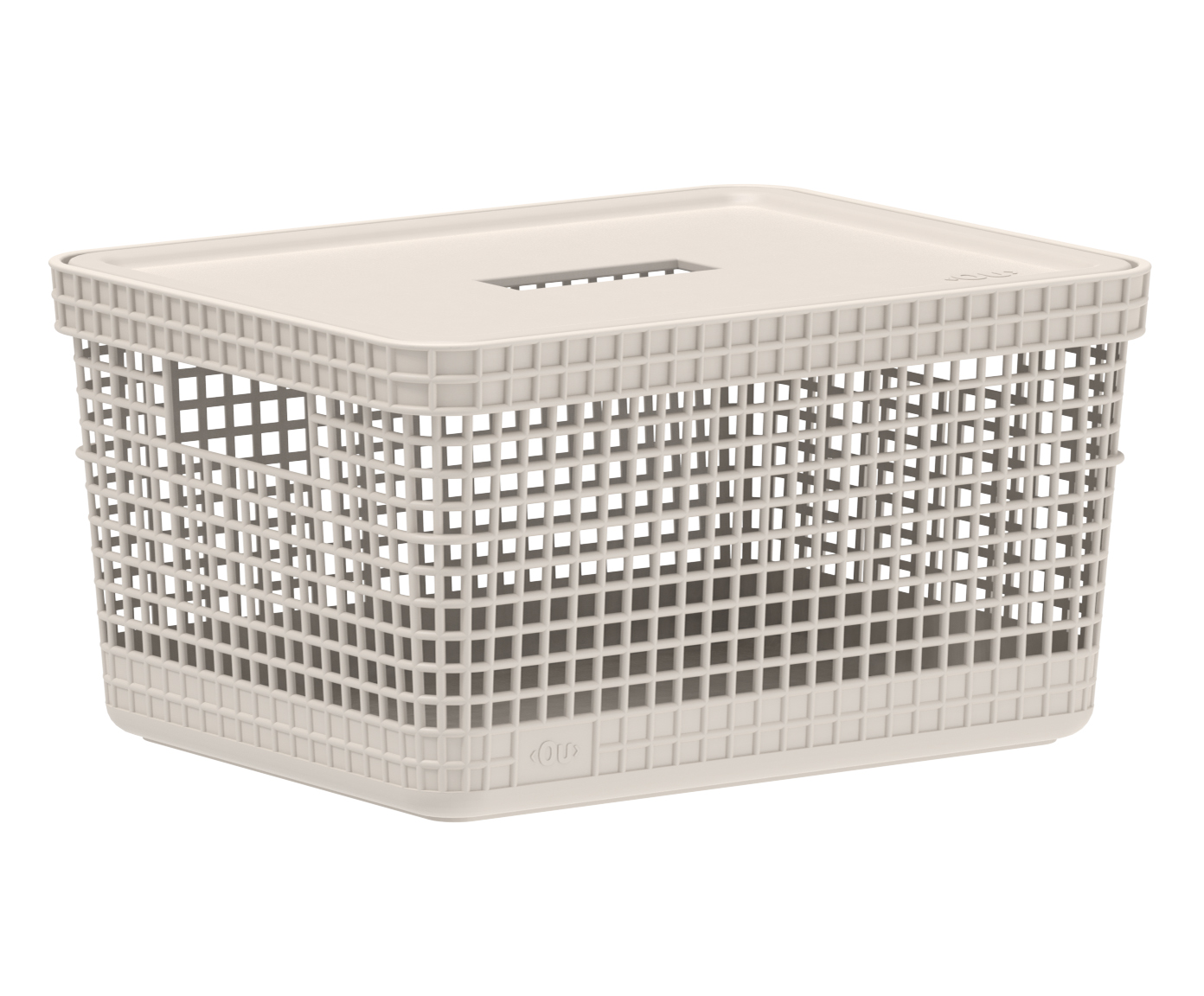 Cesto com Tampa Grid II Creme - image 1