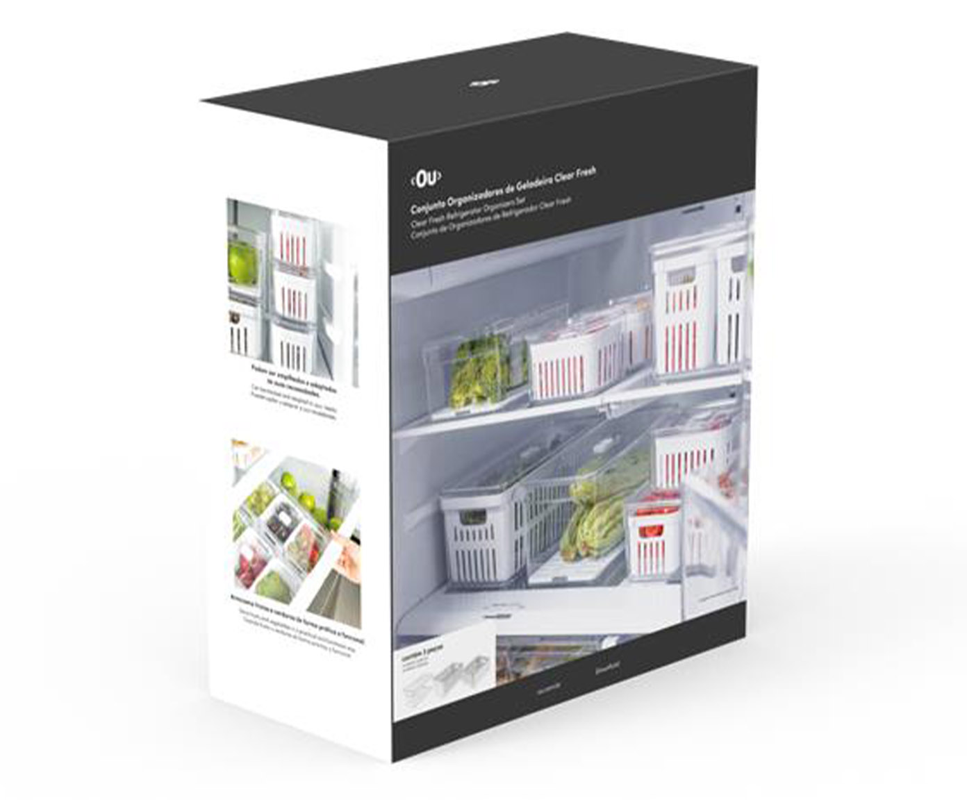 Jogo de Organizador de Geladeira Clear Fresh Natural - image 1