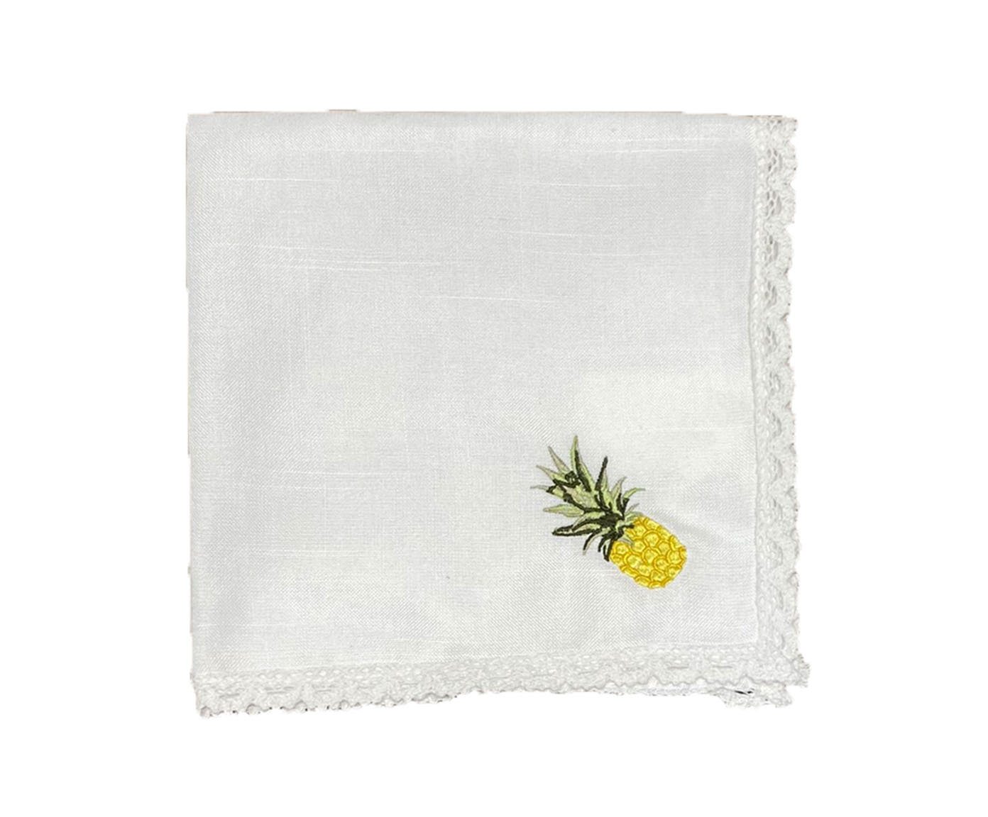 Guardanapo - Branco Bordado Abacaxi - image 0
