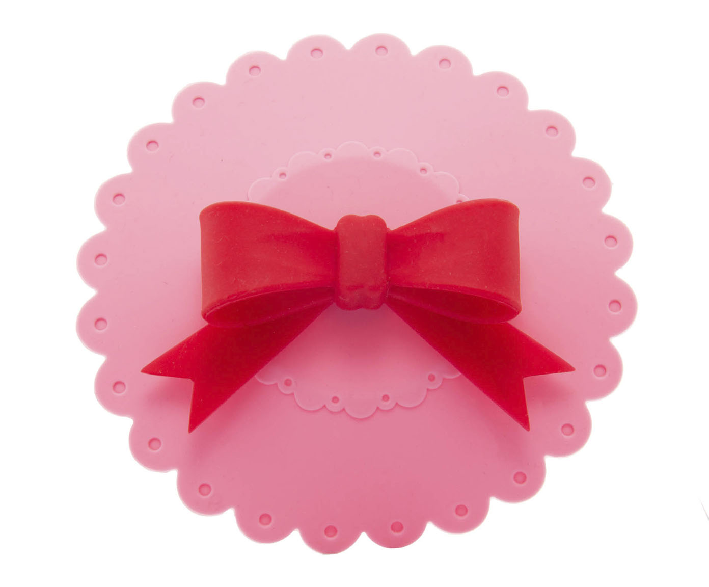 Tampa de Silicone para Copo La&ccedil;o Vermelho e Rosa - image 0