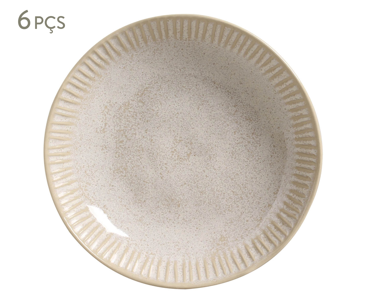 Jogo de Pratos Fundo Linhas Latte Cru - image 0