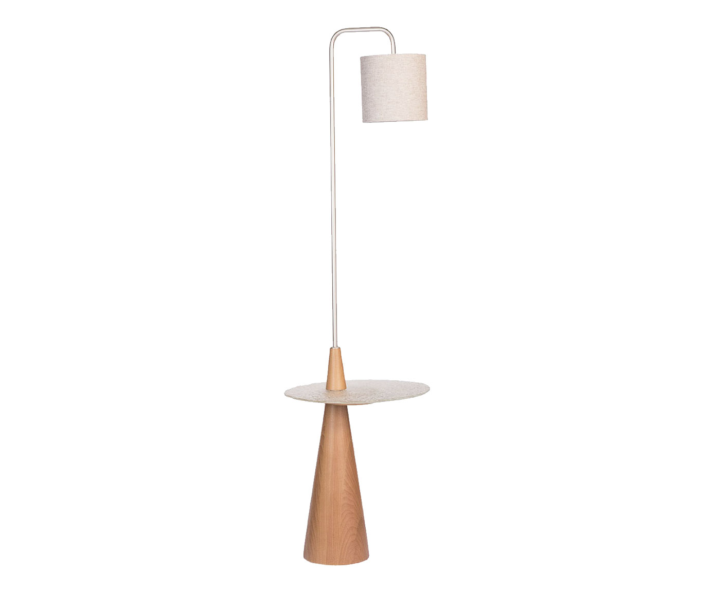 Coluna Stella Com Lumin&aacute;ria C&uacute;pula Linho Cru - image 0