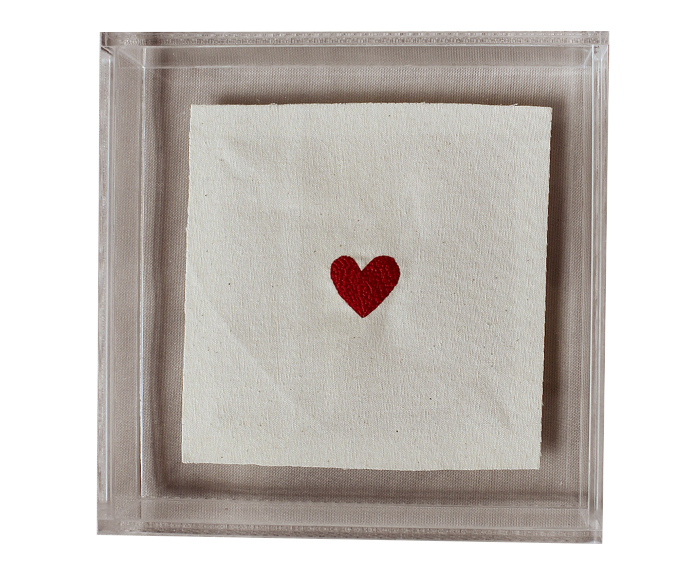 Quadro em Acr&iacute;lico "Bordado Cora&ccedil;&atilde;ozinho" - image 0