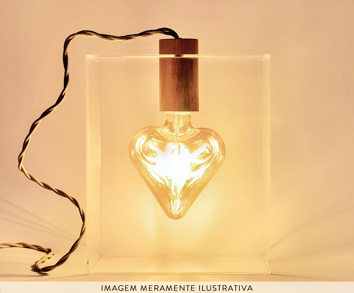 Lumin&aacute;ria Cora&ccedil;&atilde;o Apertado Bege - image 1