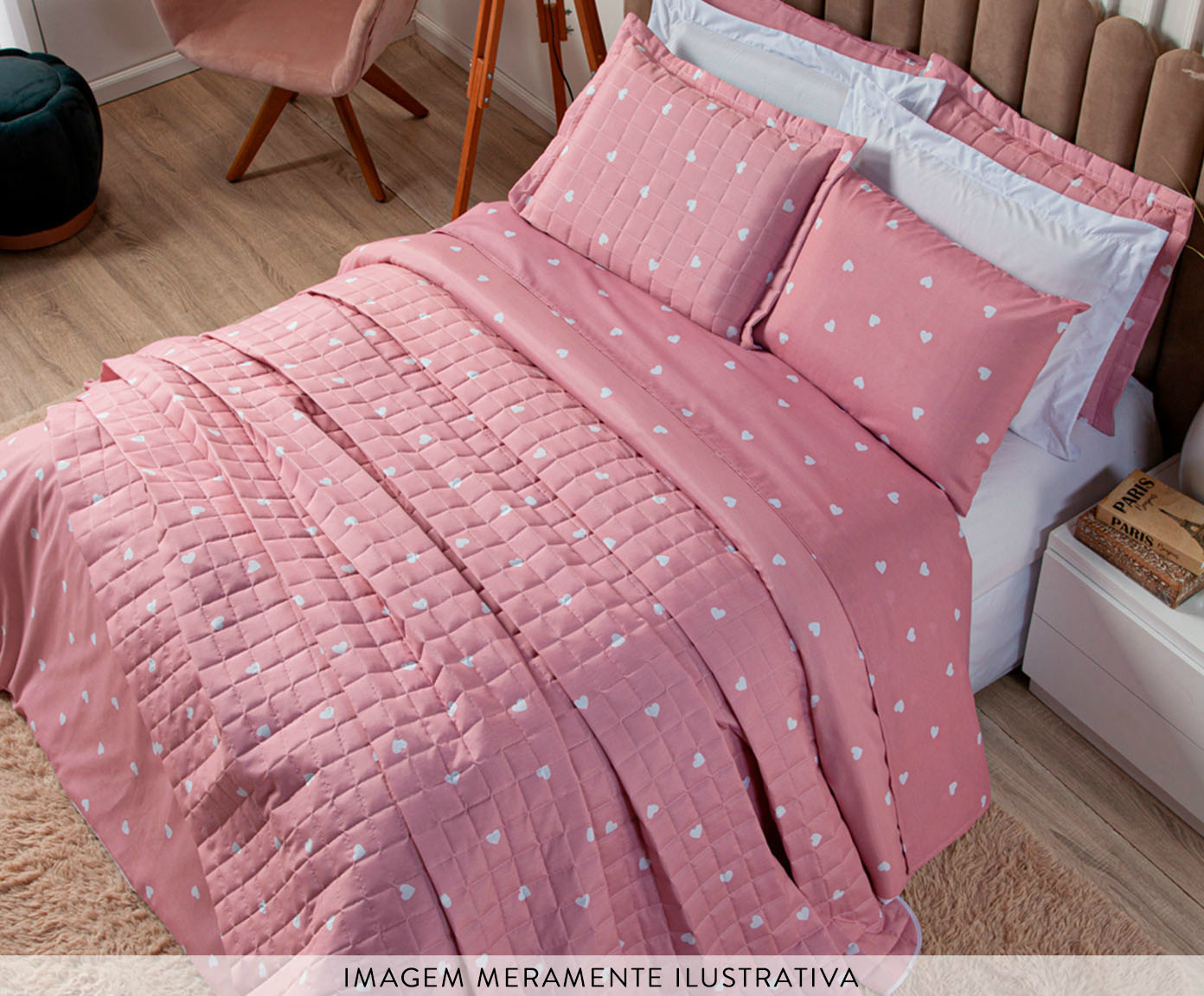 Capa de Edredom Duvet Essencialle Cora&ccedil;&otilde;es Branco image number 4