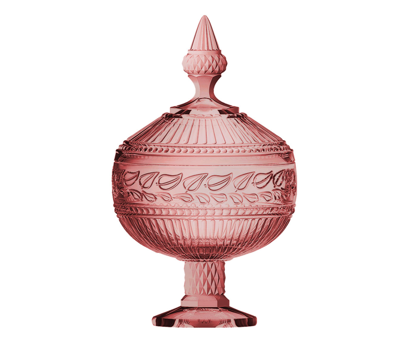 Pote Decorativo com P&eacute; em Cristal Republic Rosa - image 0