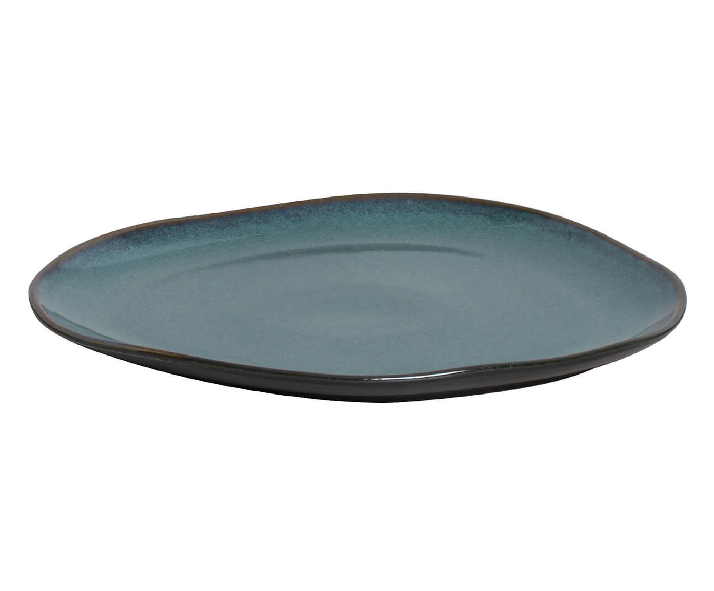 Jogo de Pratos Raso Oval Org&acirc;nico Oceano Azul - image 1