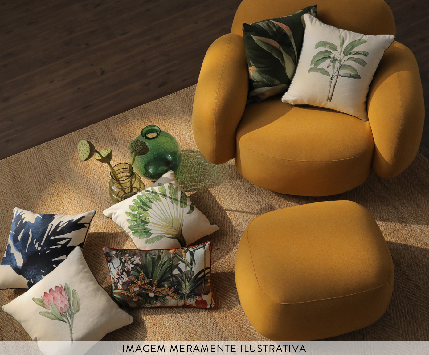 Capa de Almofada Estampada Hava&iacute; Verde - image 1