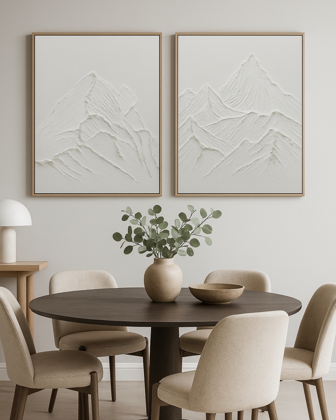 Quadro Montanhas em Gesso Branco St. Moritz B - image 1