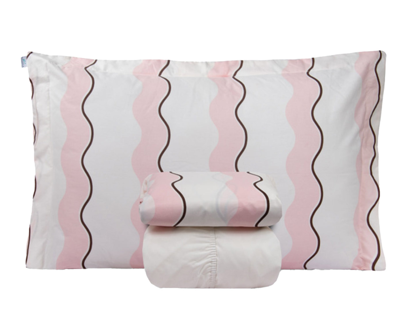 Jogo de Len&ccedil;ol Cl&aacute;ssico Percalle Estampado Wave Rose 200 Fios - image 1