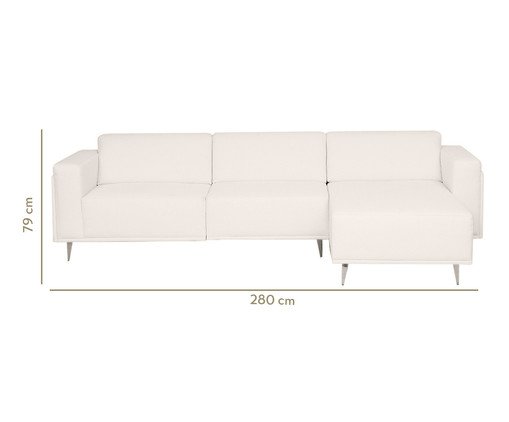 Sof&aacute; Modular com Chaise Esquerda Antonio Ch&aacute; Branco image number 7