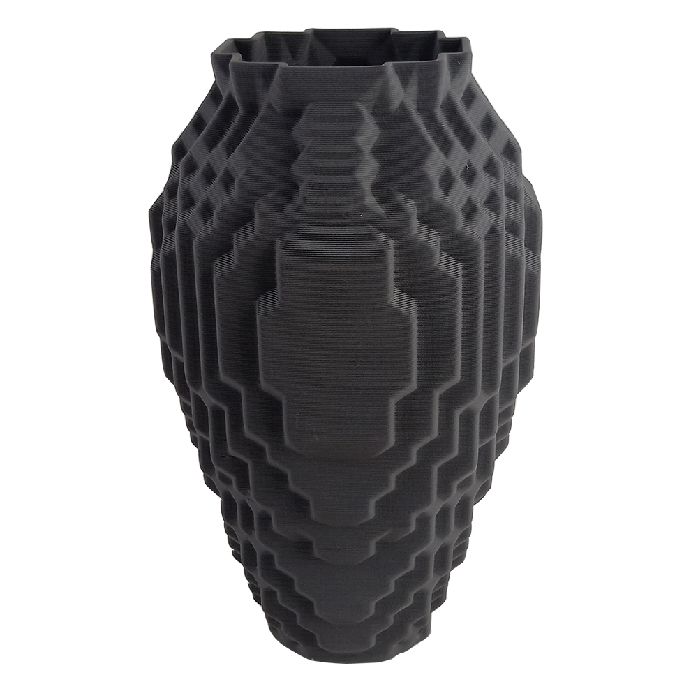 Vaso em Cer&acirc;mica Squares Maior Preto 3D - image 1