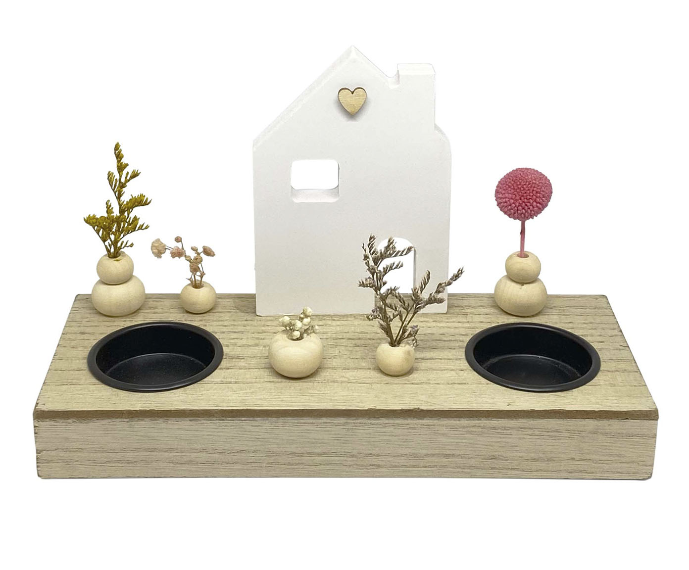 Decor Mesa Town 2 Candles Natural e Branco - image 0