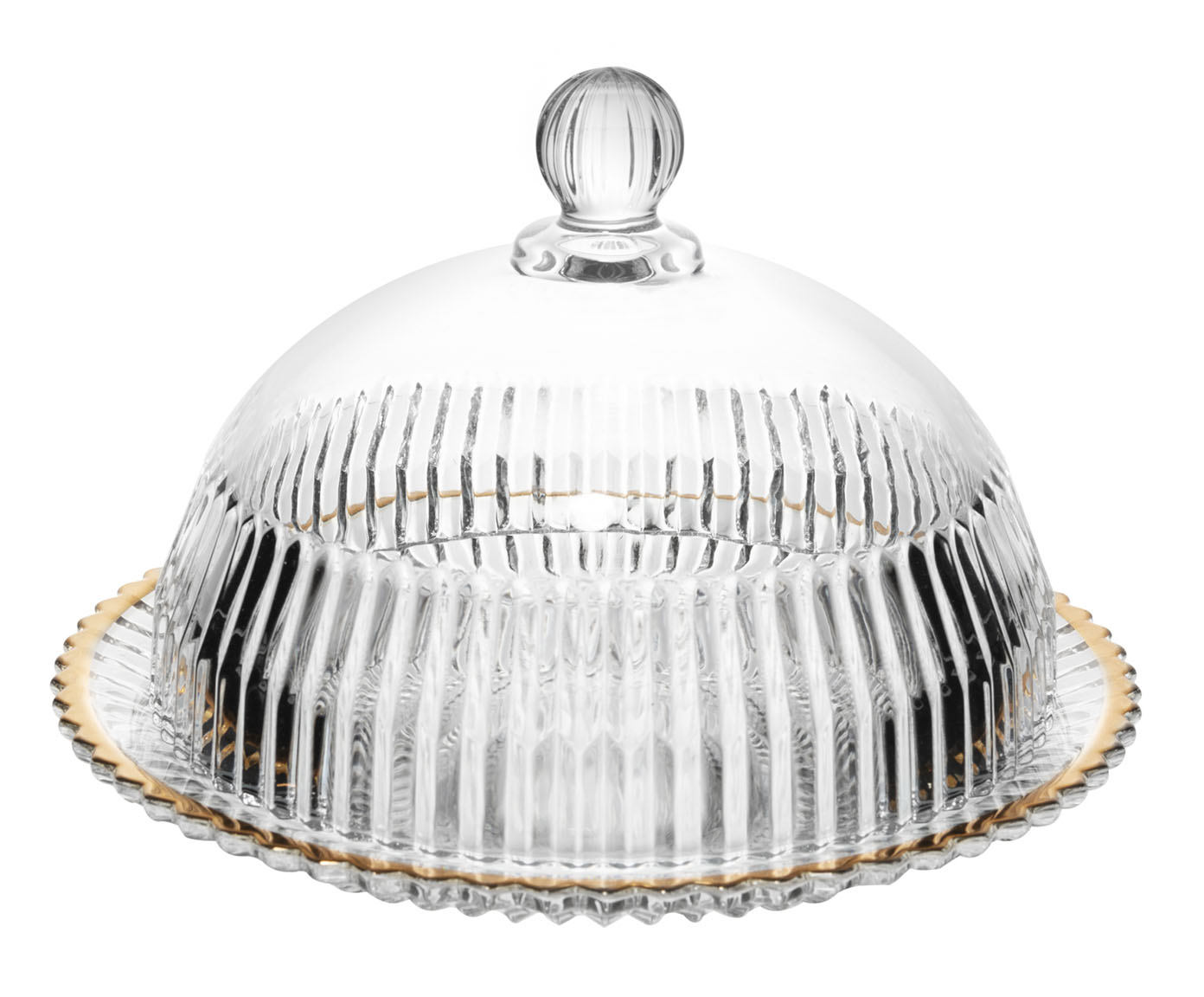 Queijeira de Cristal com Fio de Ouro Imperatriz - image 0