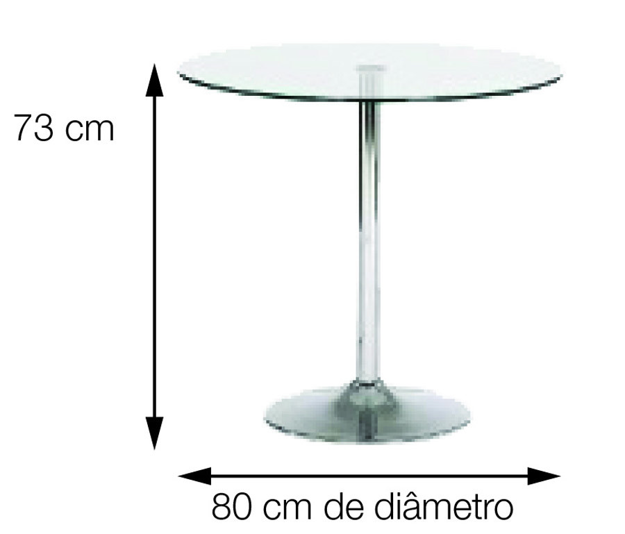 Mesa de Jantar Redonda Apollo com Tampo em Vidro - Transparente image number 3