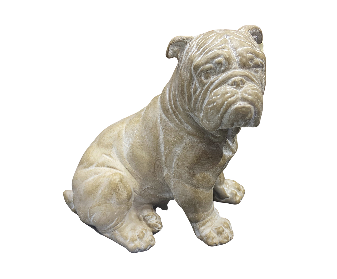 Escultura Bulldog Ingl&ecirc;s Bege Patinado - image 0