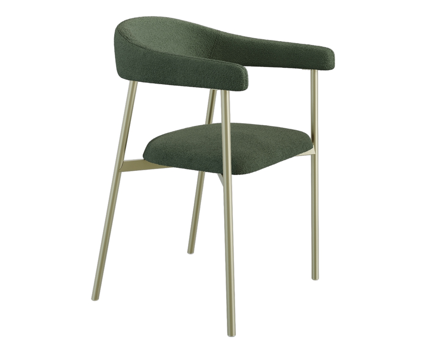 Cadeira de Jantar Angel Tecido Boucle Champanhe Verde - image 0