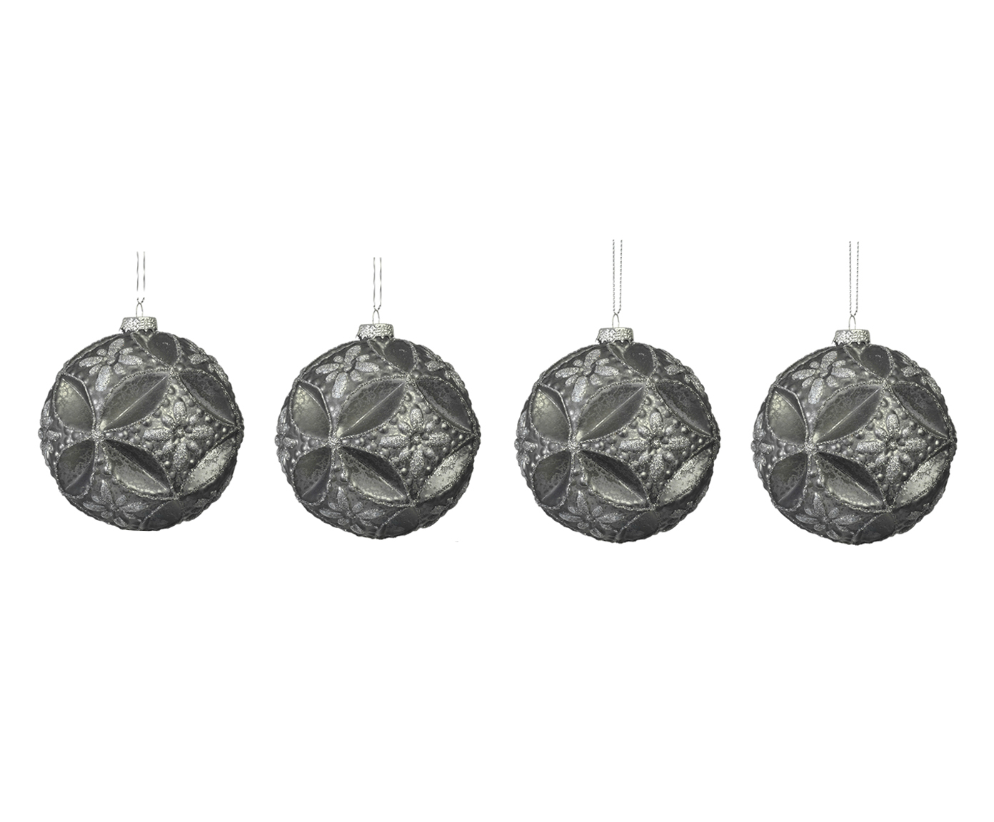 Jogo de Bolas Natalinas Garden Balls Cinza - image 1