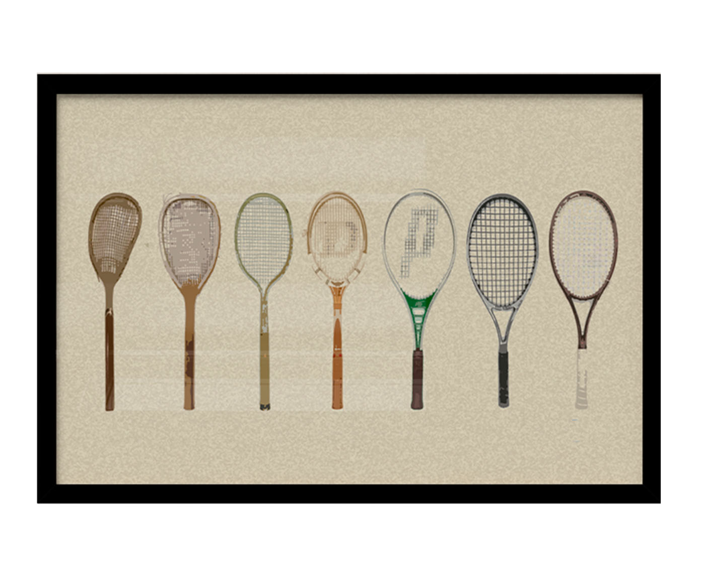 Quadro Raquetes com Moldura Preta - image 1