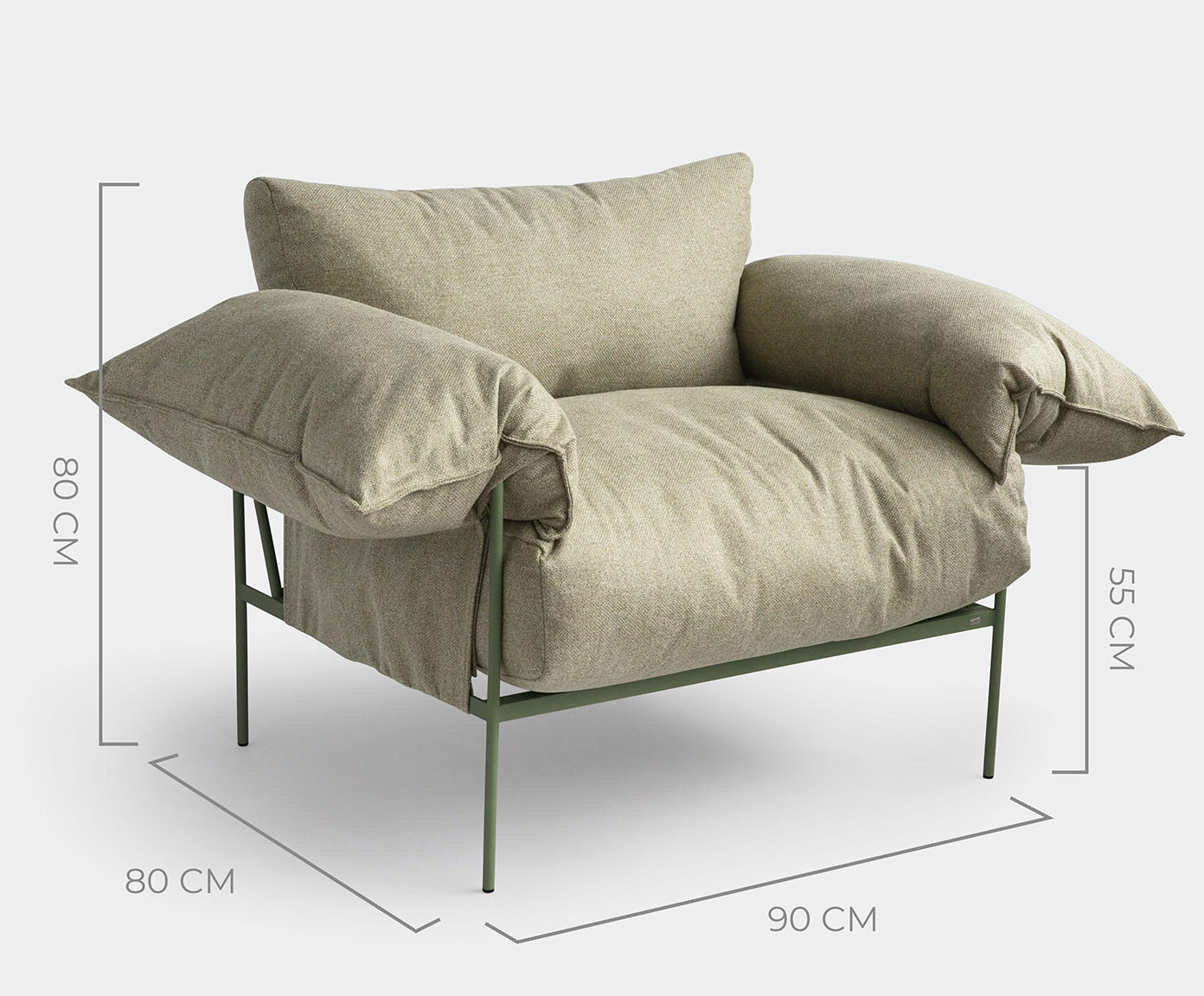 Poltrona Asa Dark Sage Verde image number 2