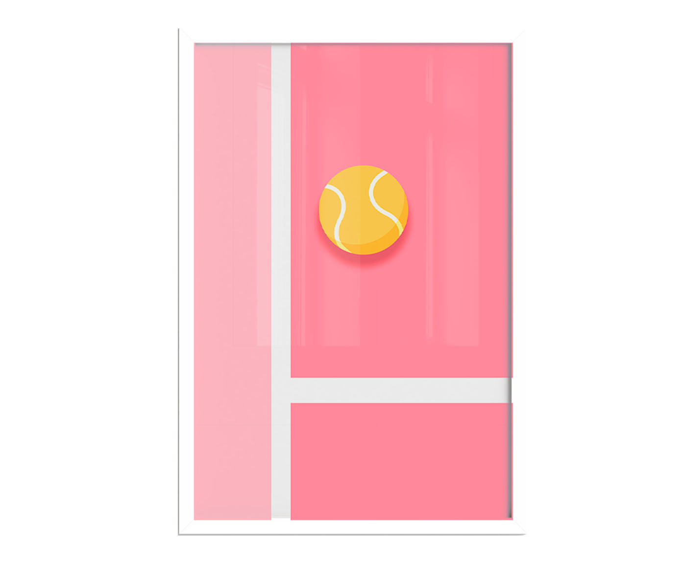 Quadro Pink Tennis com Moldura Branca - image 1