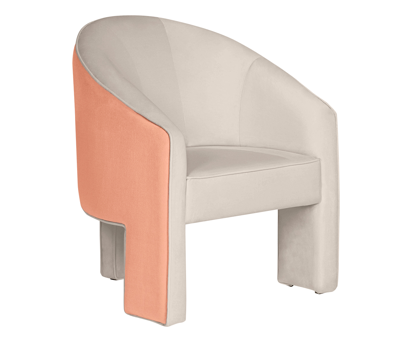 Poltrona Verner em Veludo Cru e Rose - image 0