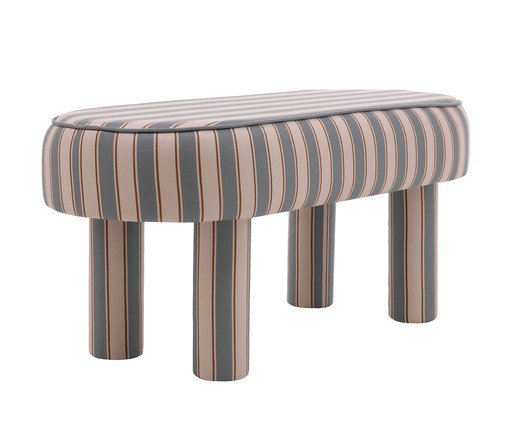 Puff Oval Bold Estampado Listras Cinza - image 0