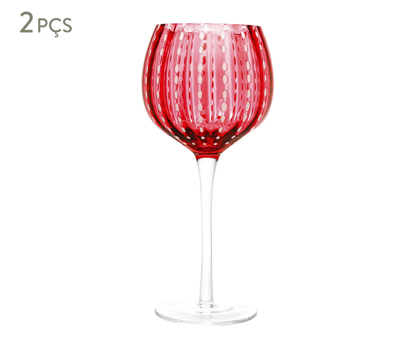 Jogo de Ta&ccedil;as para Vinho Orqu&iacute;dea Vermelho - image 0
