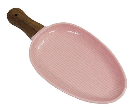 Mini Panela em Porcelana e Bambu Poele Rosa - image 0