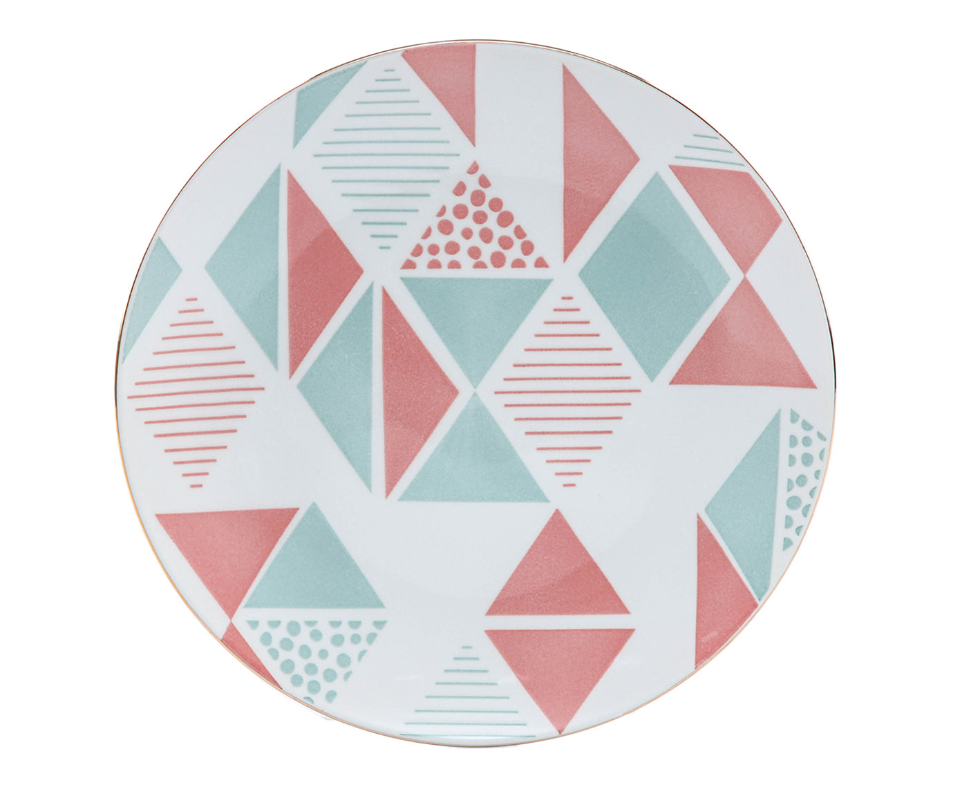 Prato para Sobremesa em Porcelana Vic Branco - 2X21,5cm - image 0