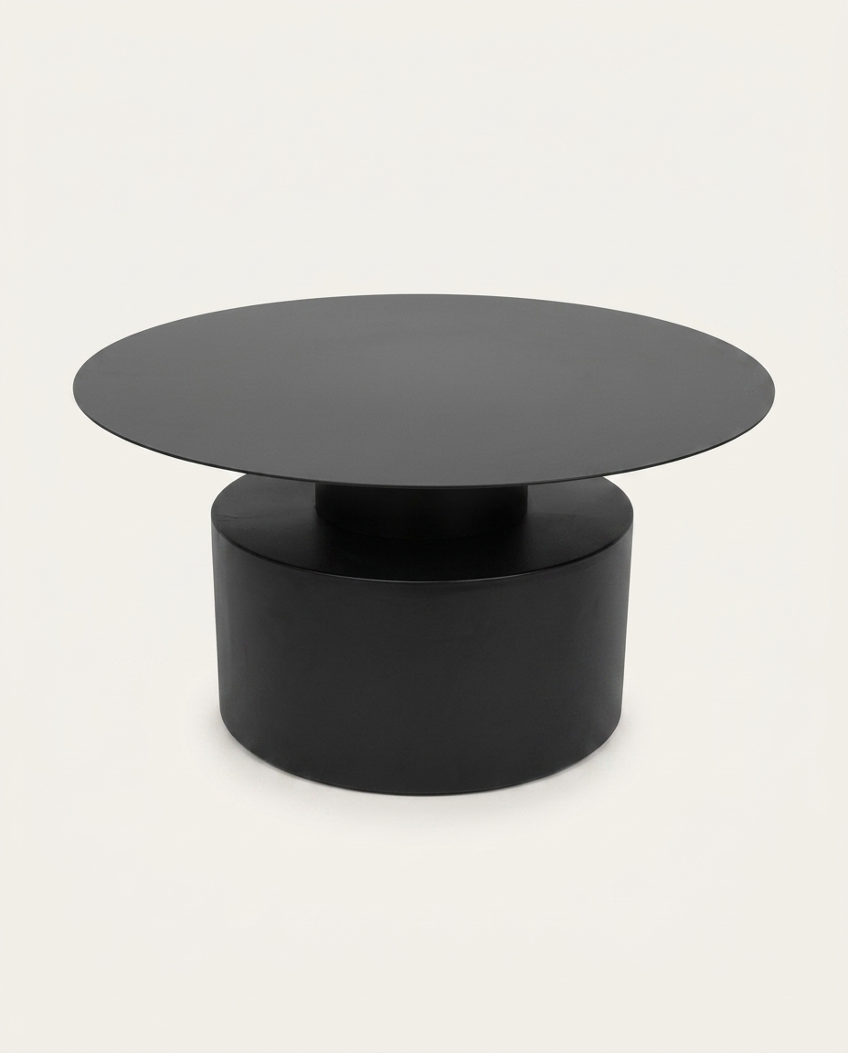 Mesa em Metal Redonda Preta image number 4